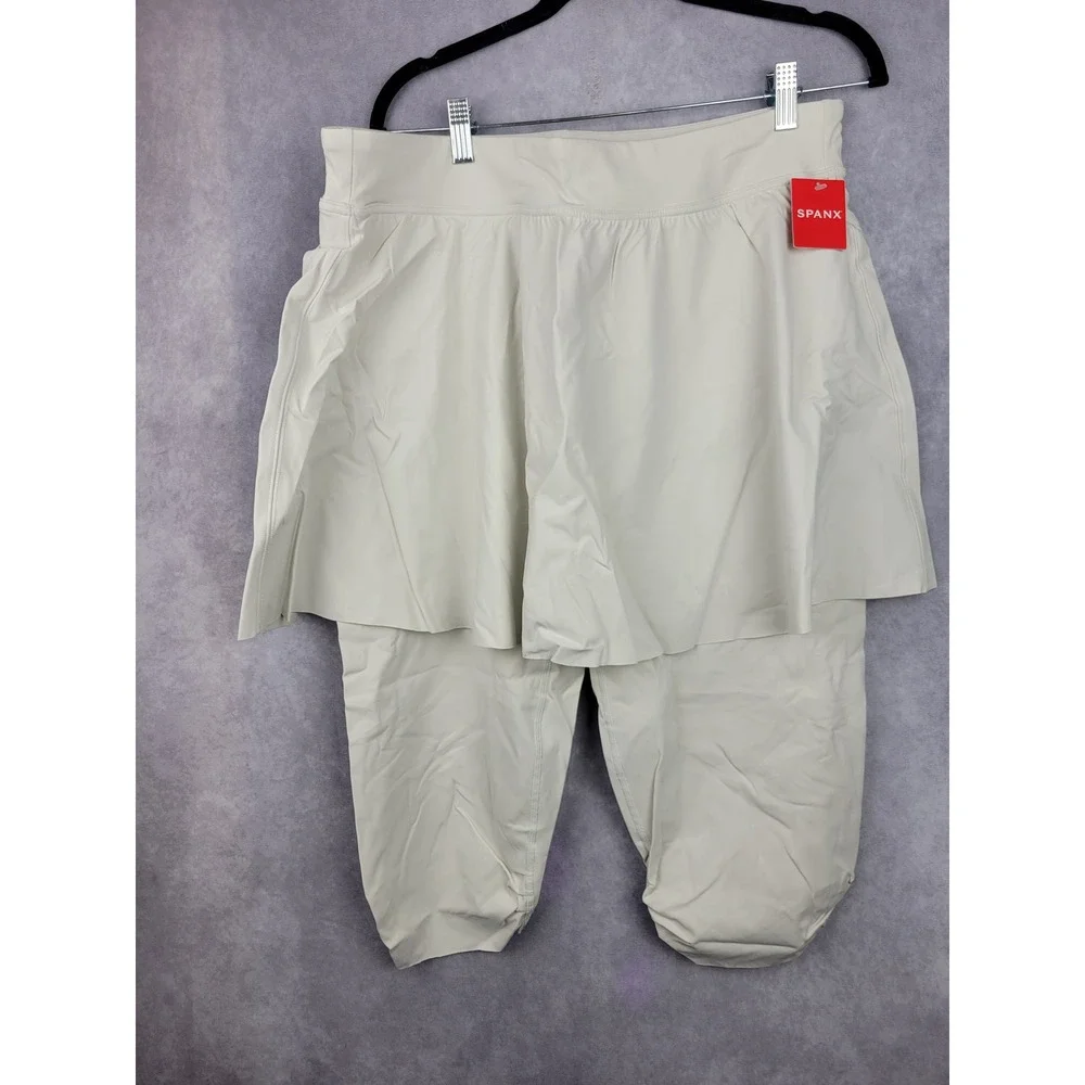 Womens‎ White Athletic Skort Capris Athleisure Skirt Pants Size 1X